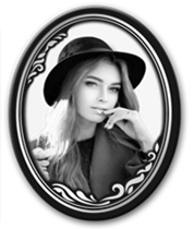 Фотокерамика | Портрет на керамике в золотых рамках Овал ч/б