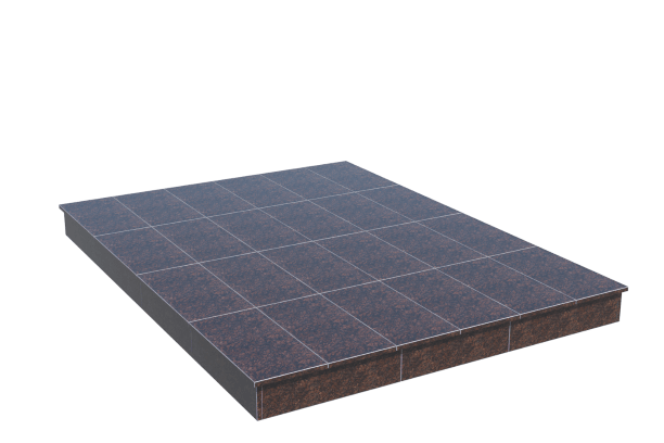 Площадки на могилу в Ярославле | Площадка с вертикальной (15 см) облицовкой Дымовским гранитом