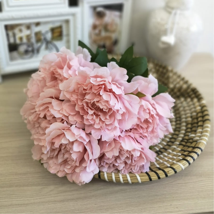 Искусственные цветы на могилу в Ярославле | Цветы искусственные «Пионы», розовые, букет