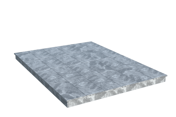 Площадки на могилу в Ярославле | Площадка с вертикальной (10 см) мраморной облицовкой