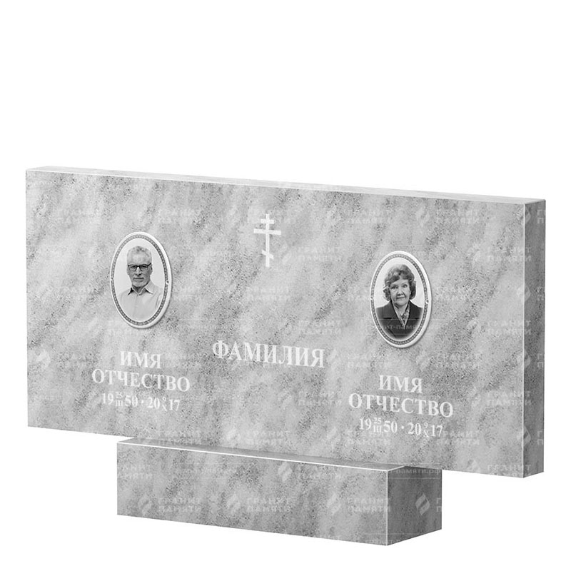 Памятники из мрамора в Ярославле | Двойной мраморный памятник, прямой