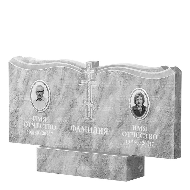 Памятники из мрамора в Ярославле | Двойной мраморный памятник ФМ-262