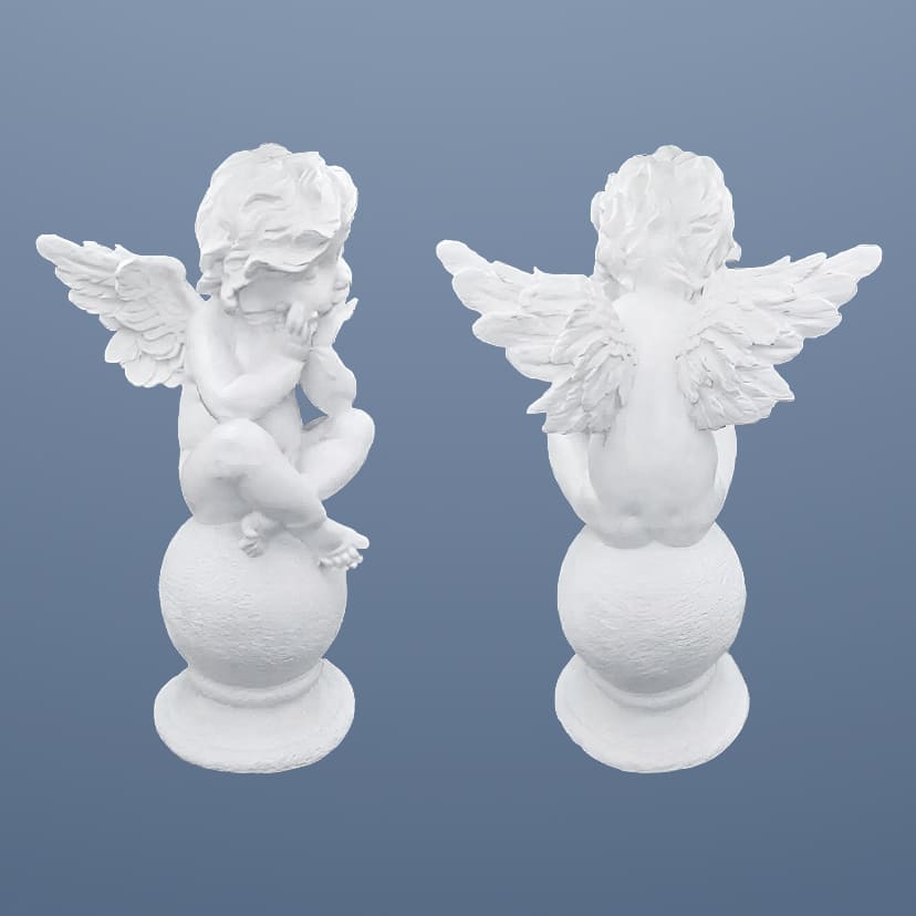 Скульптуры из искусственного мрамора на памятник в Ярославле | Скульптура ангел на шаре №1