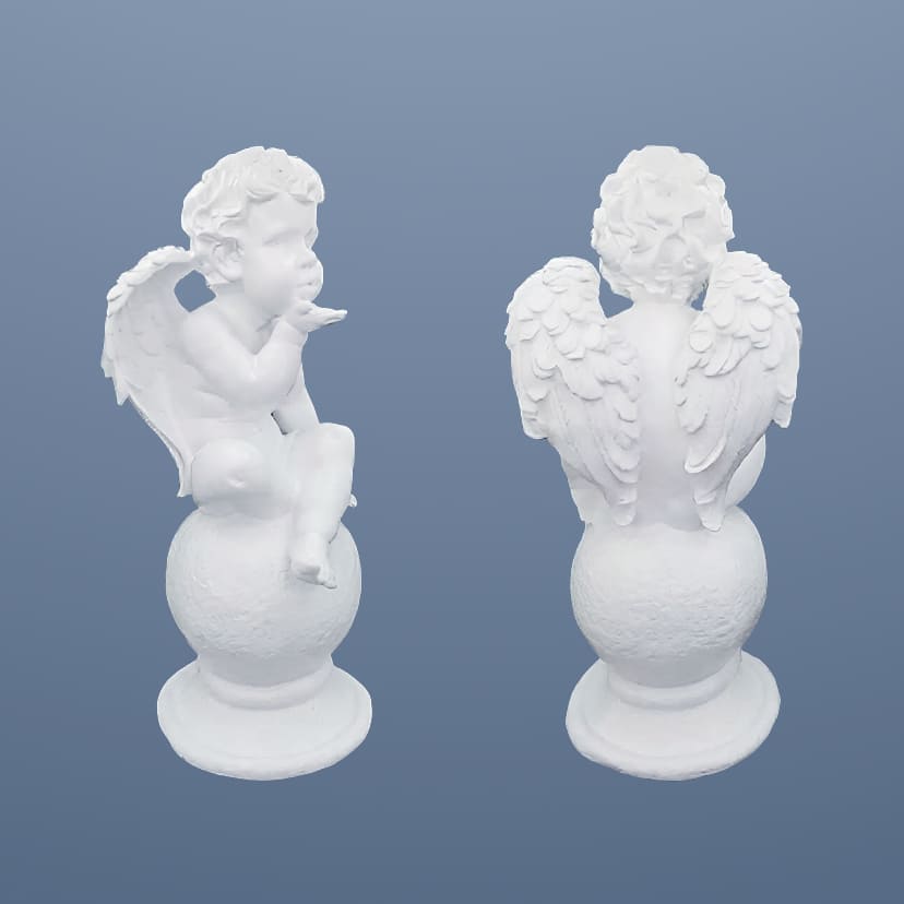 Скульптуры из искусственного мрамора на памятник в Ярославле | Скульптура ангел на шаре №2