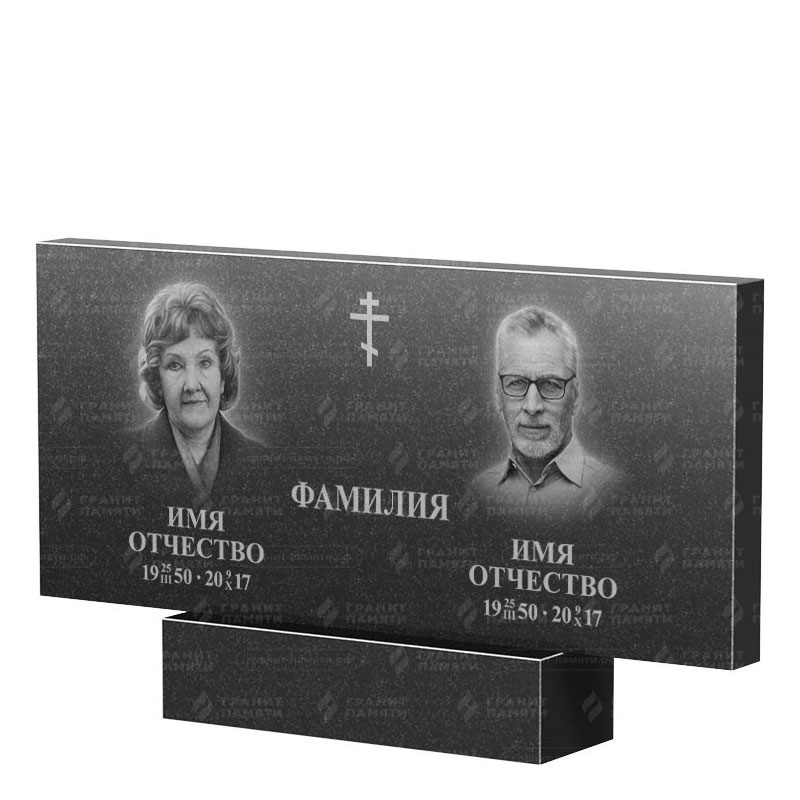 Памятники из гранита двойные в Ярославле | Двойной гранитный памятник, прямой