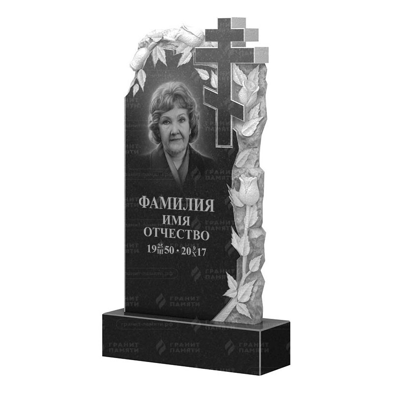 Памятники из гранита с цветами в Ярославле | Гранитный памятник ФГ-088