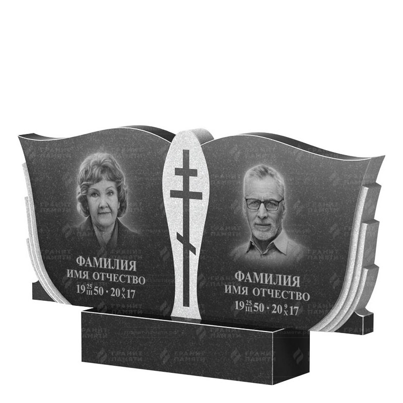 Памятники из гранита двойные в Ярославле | Двойной гранитный памятник ФГ-136
