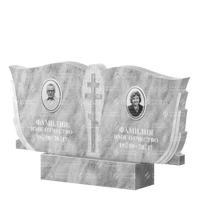 Памятники из мрамора в Ярославле | Двойной мраморный памятник ФМ-136