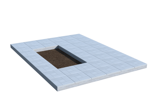 Площадки на могилу в Ярославле | Площадка с тротуарной плиткой (под цветник)