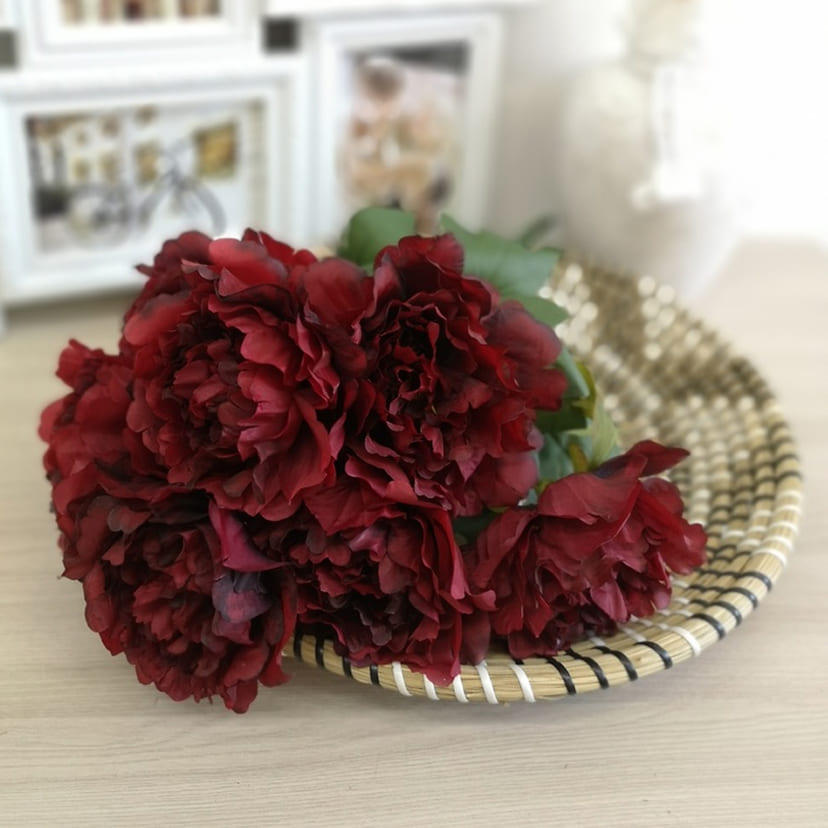 Искусственные цветы на могилу в Ярославле | Цветы искусственные «Пионы», бордовые, букет