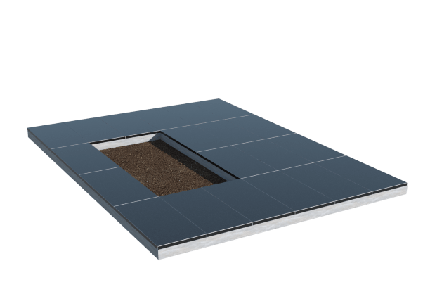 Площадки на могилу в Ярославле | Площадка с облицовкой гранитом Габбро (под цветник)