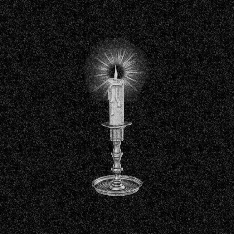 Свечи | Рисунок горящая свеча в высоком точеном подсвечнике, СВ-004