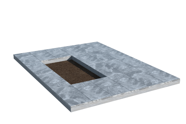 Площадки на могилу в Ярославле | Площадка с мраморной облицовкой (под цветник)