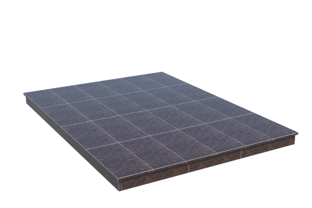 Площадки на могилу в Ярославле | Площадка с вертикальной (10 см) облицовкой Дымовским гранитом